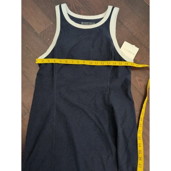 Beyond Yoga Spacedye Outlines Dress Mini Tank Dress Tennis Navy White Size Large - Picture 7 of 7